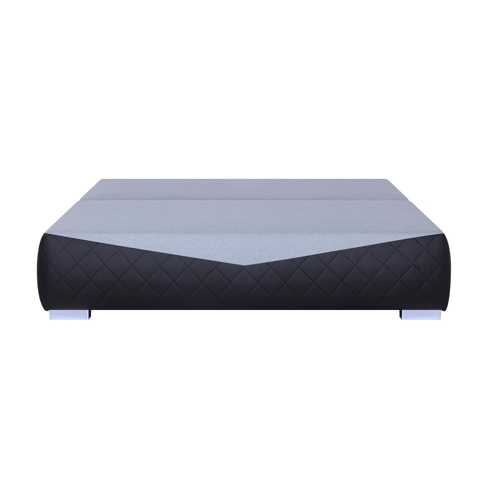 Boxspringsofa - schwarz-silber - Karosteppung - Dauerschläfer