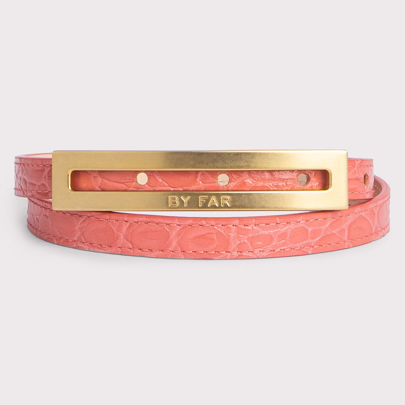By Far Ceinture en Cuir Ling orange