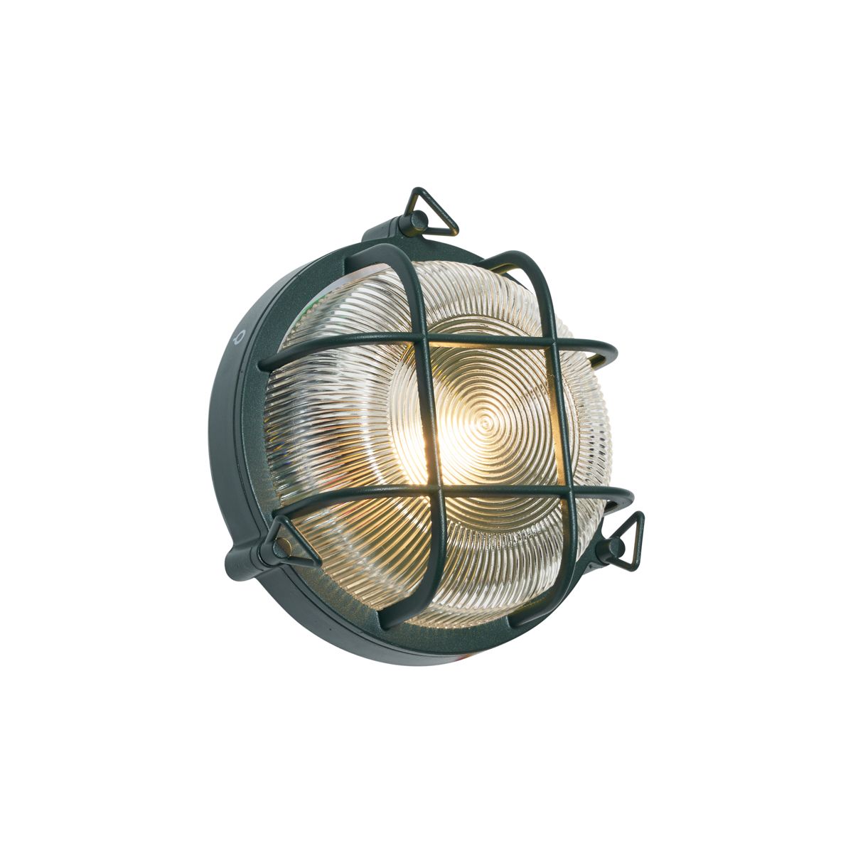Buiten wand- en plafondlamp donker groen rond IP44 - Noutica