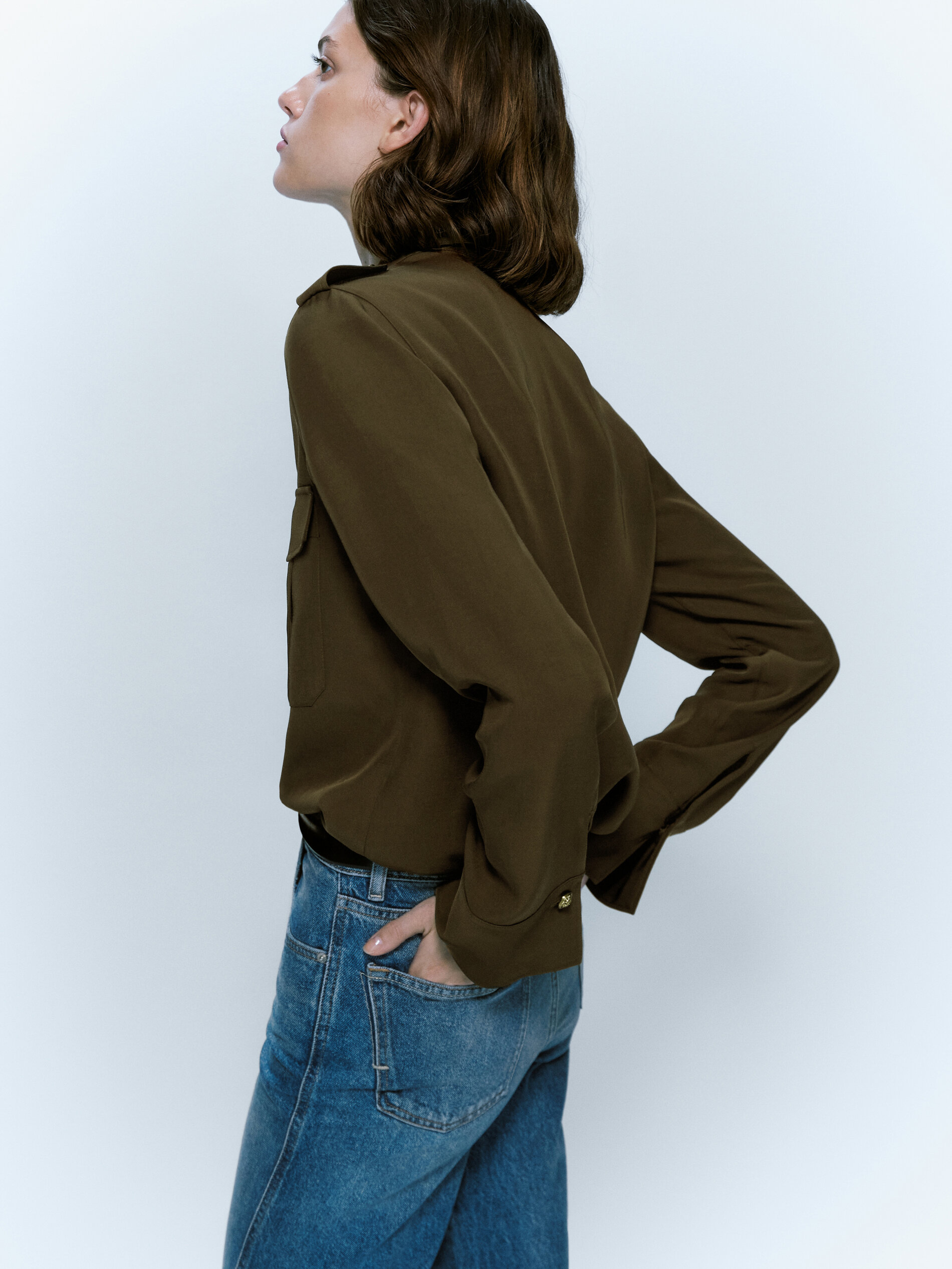 Camisa fluida com bolsos - CAKI