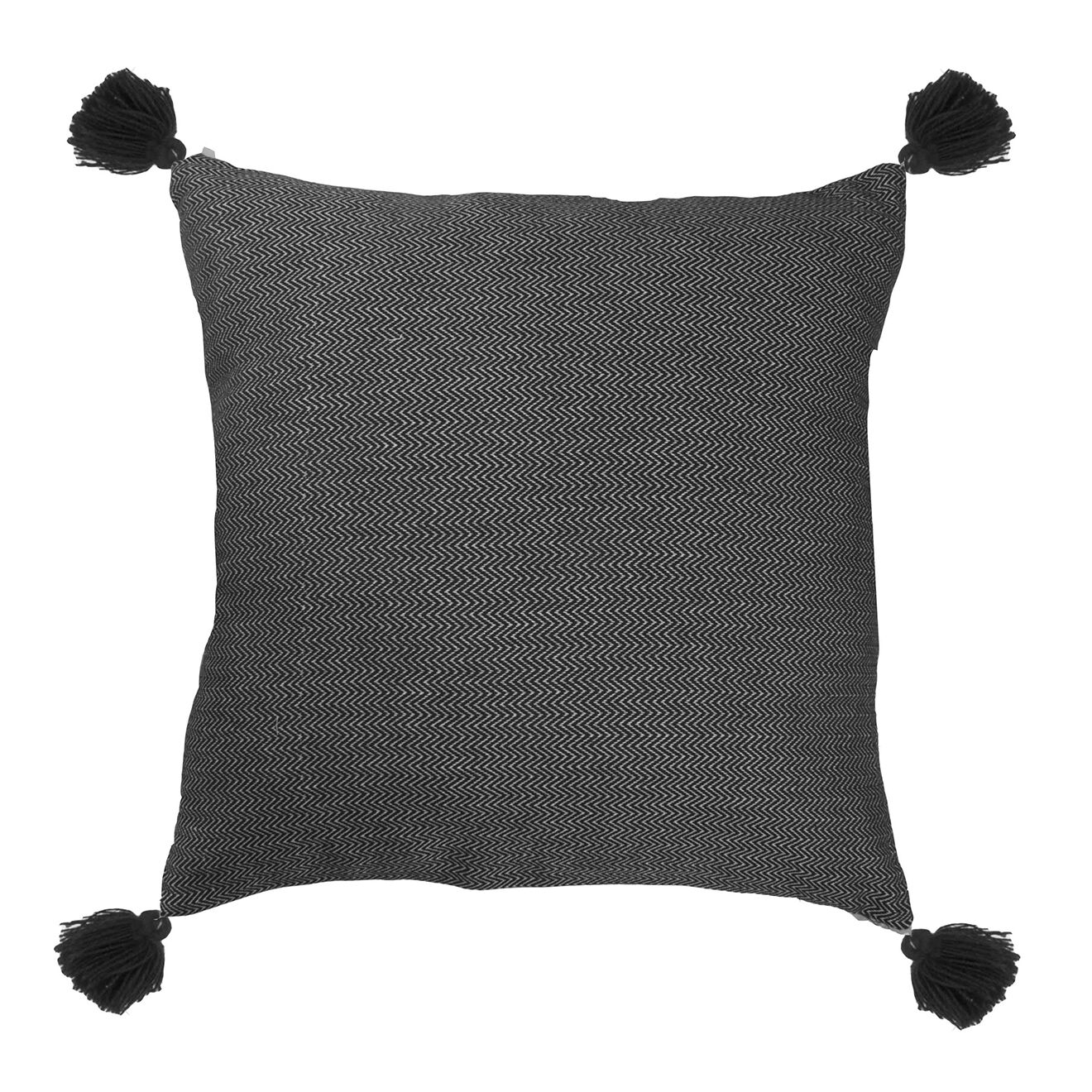 Febronie Housse de coussin unie noire - 50x50 cm