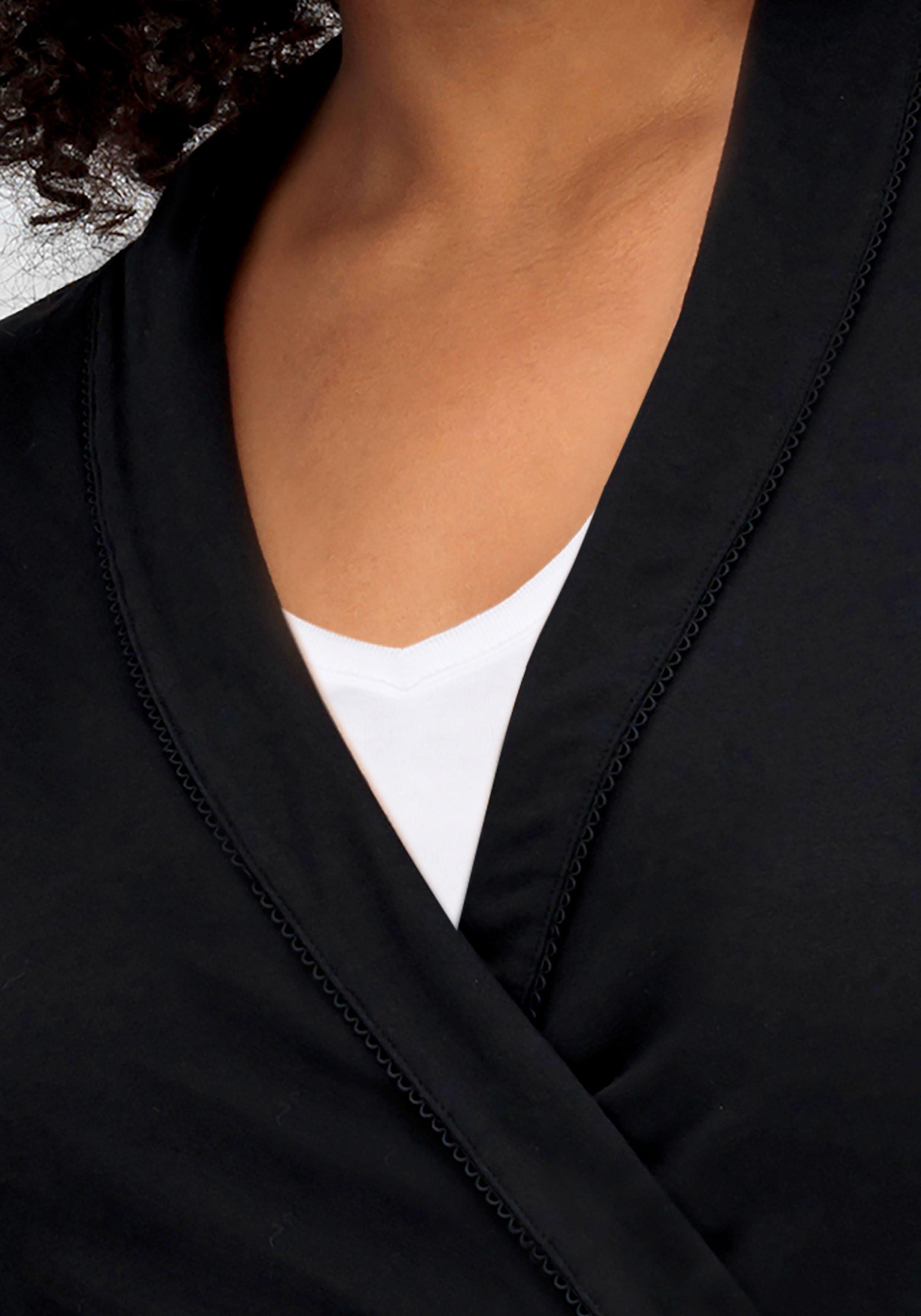 Langarmshirt mit tiefem Schalkragen