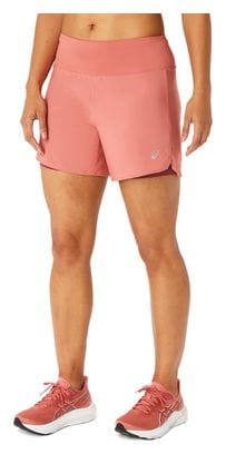 Short 2-en-1 Asics Road 5.5in Rose Femme
