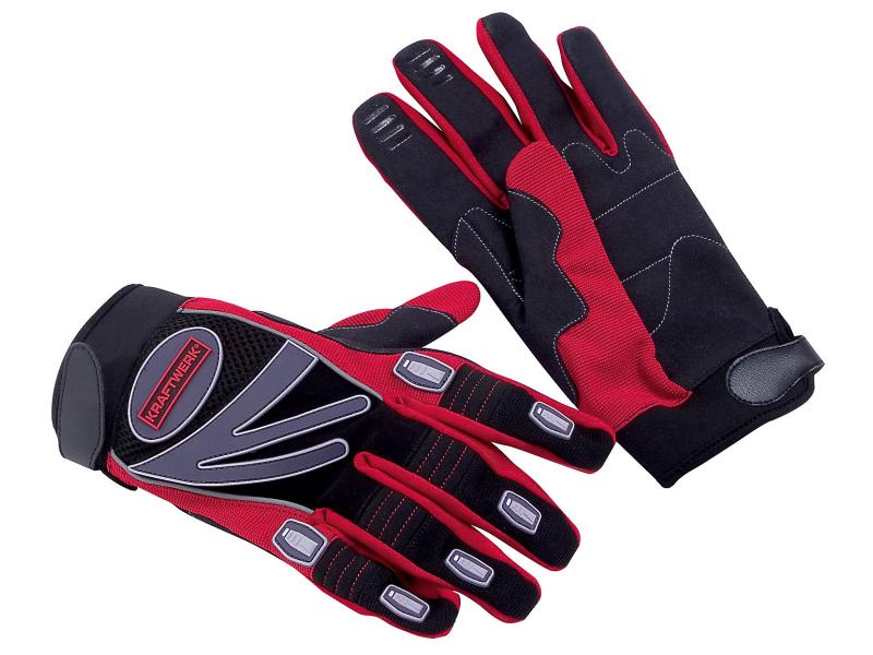 Kraftwerk Schutzhandschuh XL, Grau/Rot/Schwarz, 1 Stück Arbeitshandschuhe