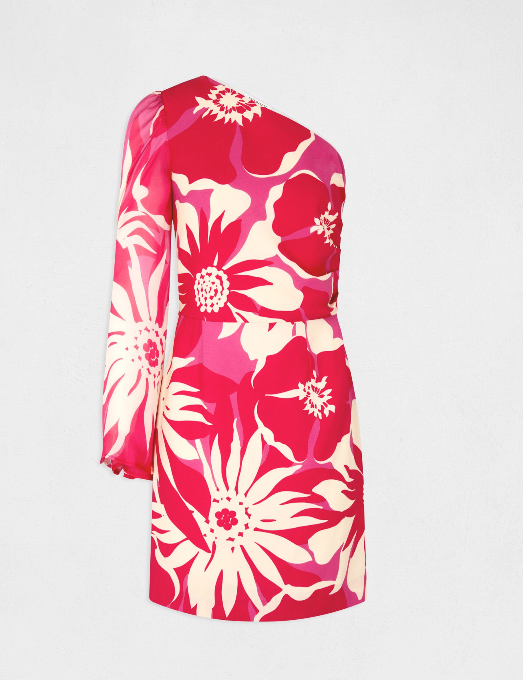 Robe ajustée asymétrique imprimé floral multico femme - multico