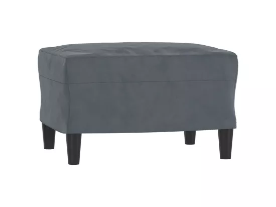 Canapé à 3 places avec repose-pieds Gris foncé 180 cm Velours