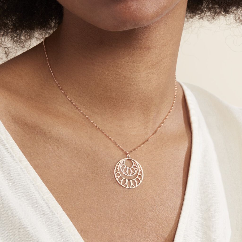 Collier Slorane Argent Rose