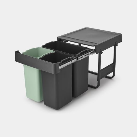 Sort&Go Inbouwemmer, 10 10 20 liter - Dark Grey