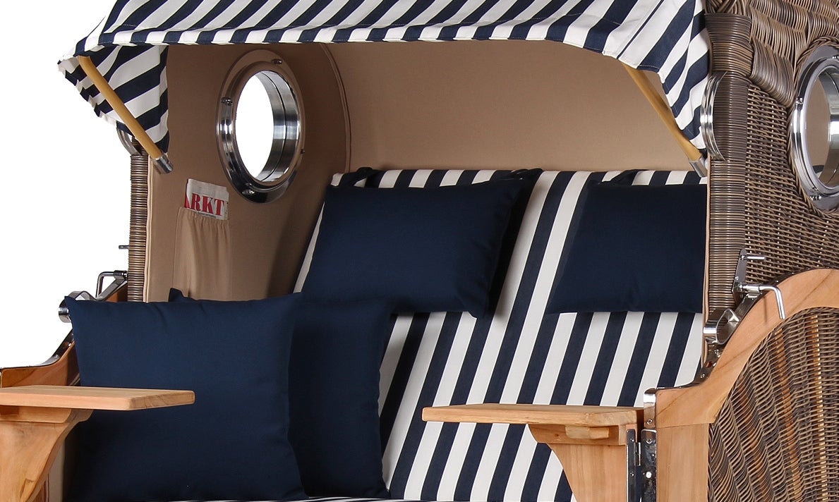 Strandstoel Rantum teak PE grijs design 518