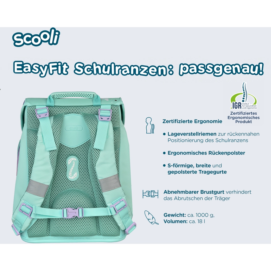 Scooli EasyFit Schulranzen - Set Butterfly Wishes