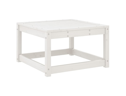 VIDAXL - Pouf Repose-pied de jardin blanc bois de pin massif
