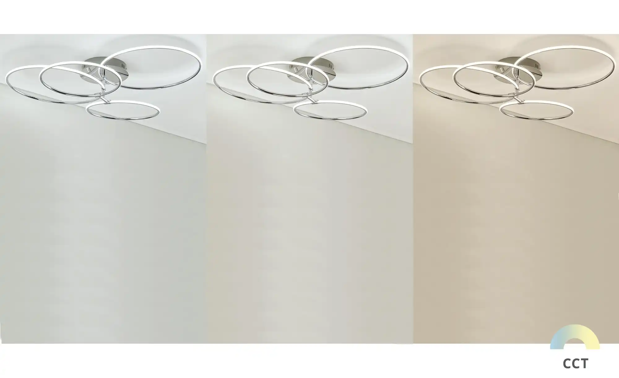 KHG LED-Deckenleuchte, 4-flammig, chrom `Ringe´
