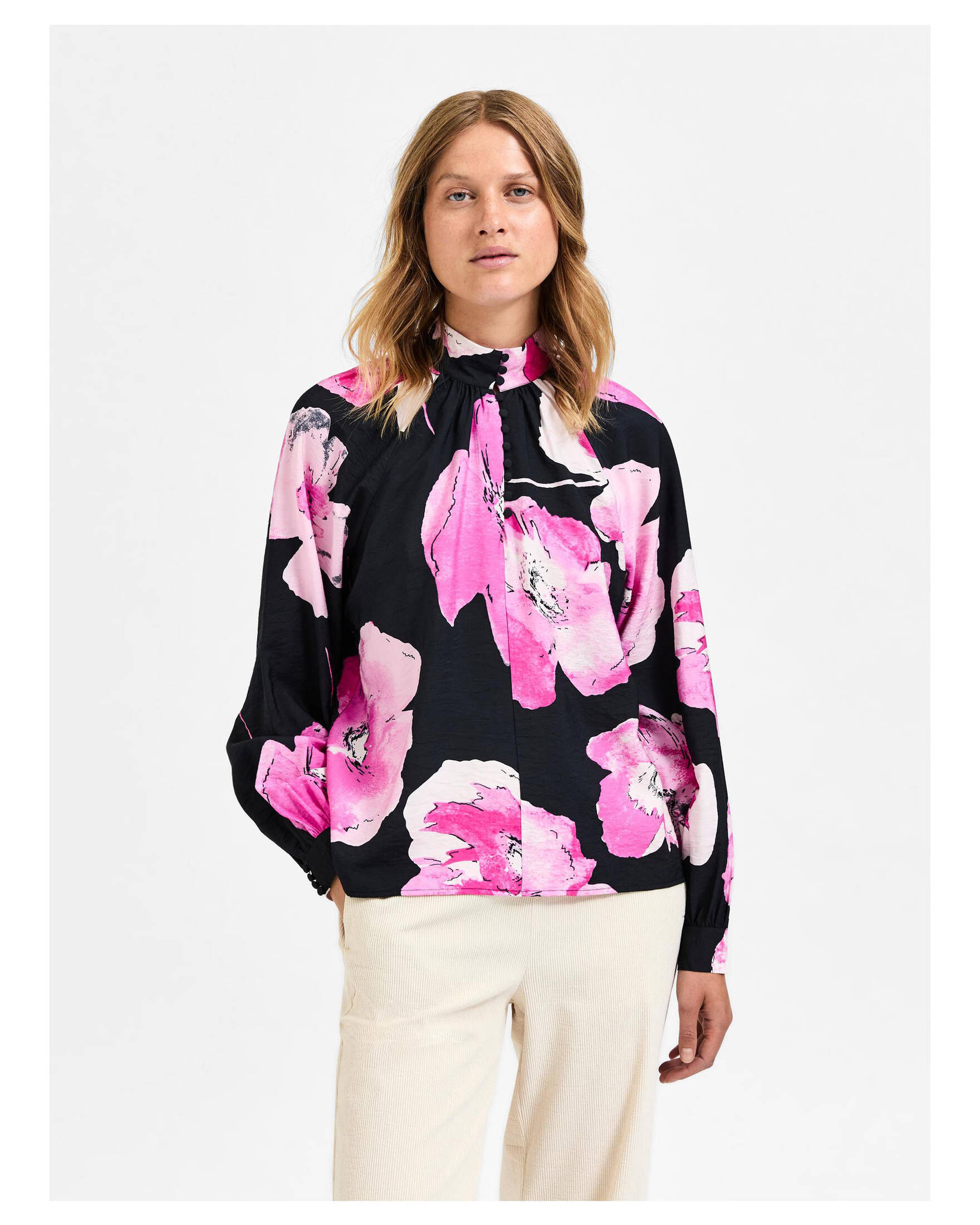 Selected Femme| Damen Bluse SLFAURA LS BUTTONED TOP B