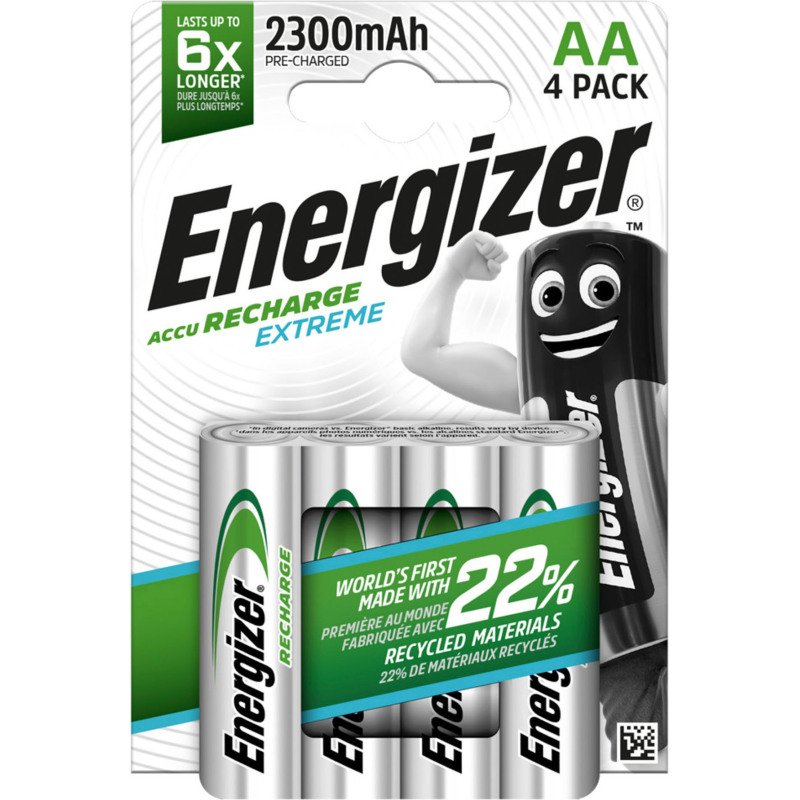 Energizer rechargeables - Pack de 4 accus AA/HR6 1,2 V
