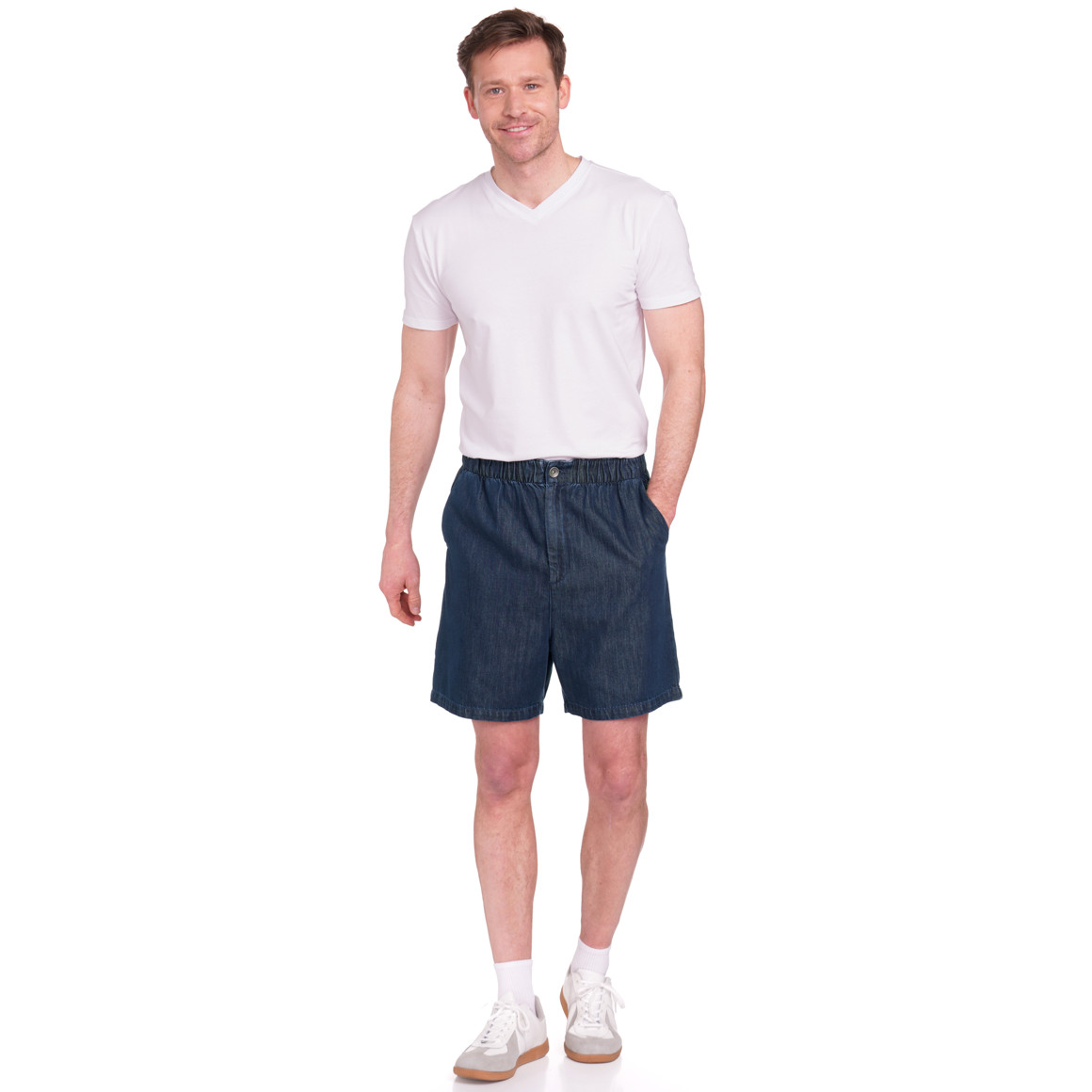 Jonas Nielsen Herren Shorts in Denim-Optik dunkelblau