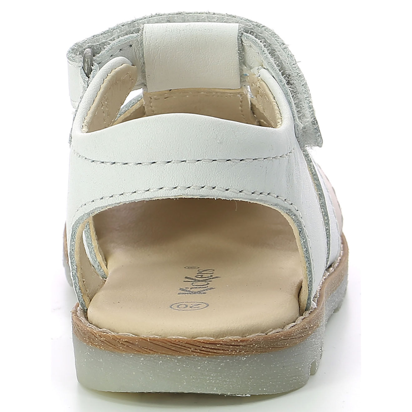 Kickers Sandales en Cuir Nonosti blanc/argenté