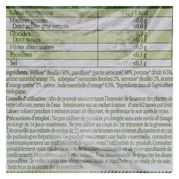 Herbesan Organic Peaceful Sleep Infusion, sabor laranja nº 4 - 20 sachês