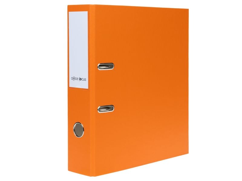 office focus Ordner A4 7 cm, Orange A4-Ordner mit Rückenschild und Griffloch