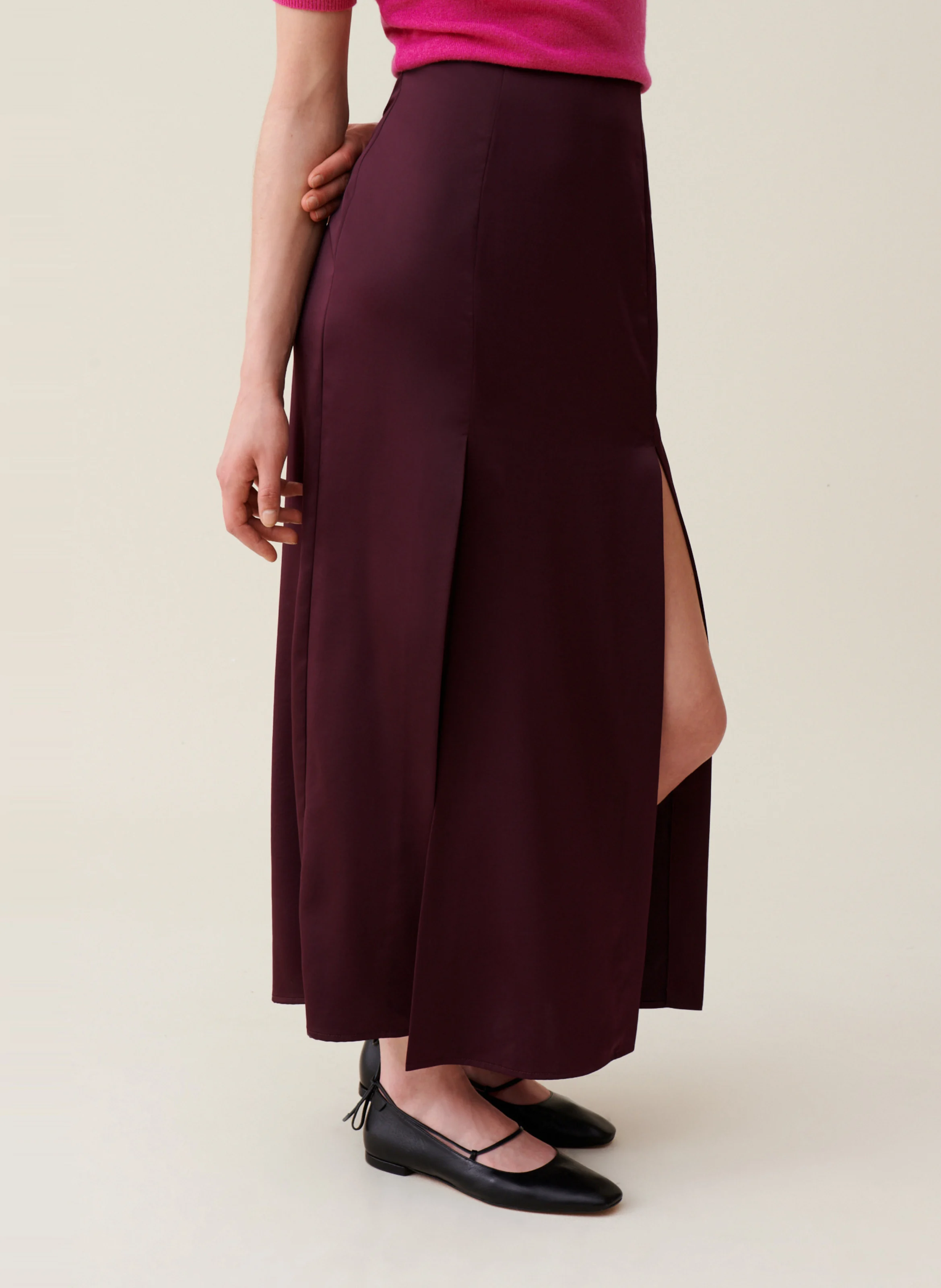 Jupe longue droite | Rouge
