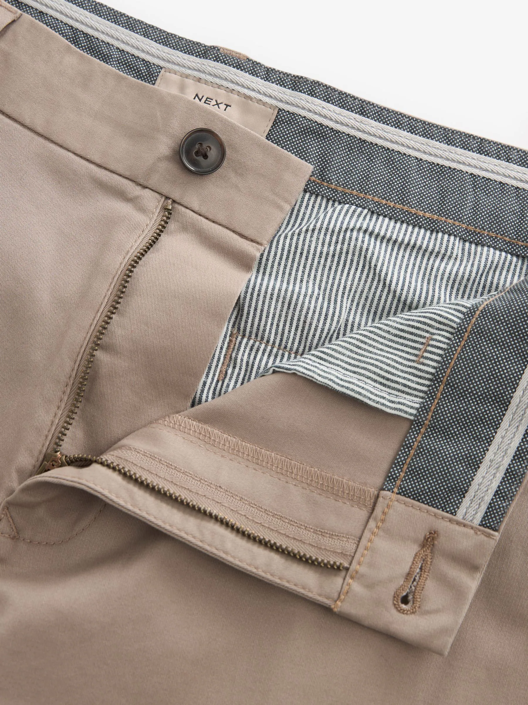 Donker kiezelkleurig - Slim Fit - Chinoshort met stretch