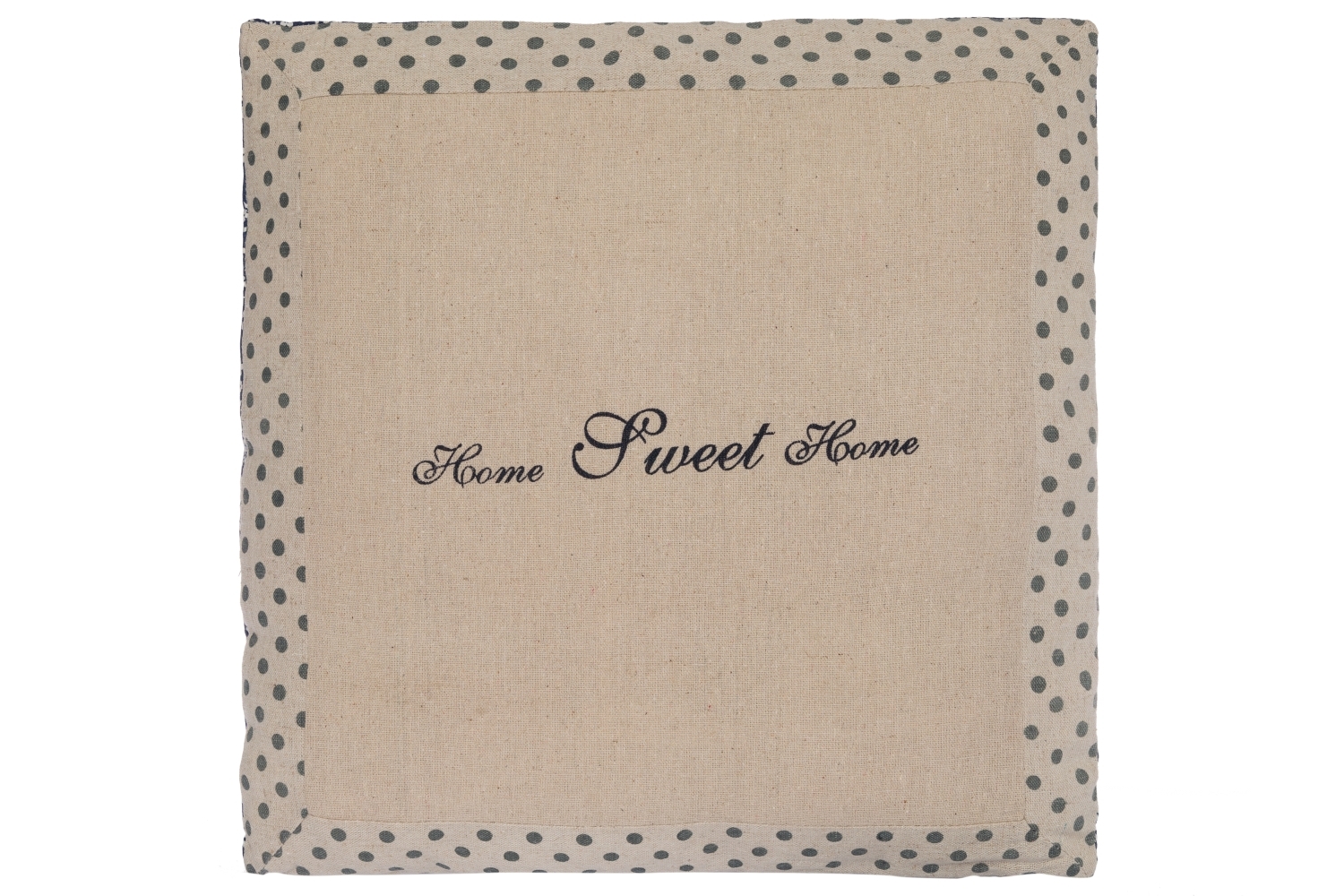 Kissen HOME SWEET HOME - beige - mit Punkten - 40x40 cm