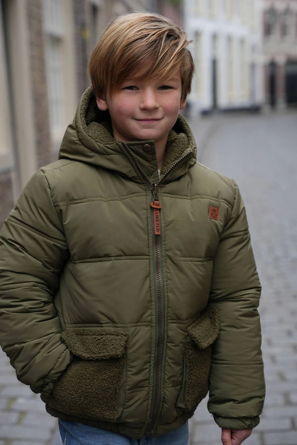 Like Flo Boys reversible jas groen