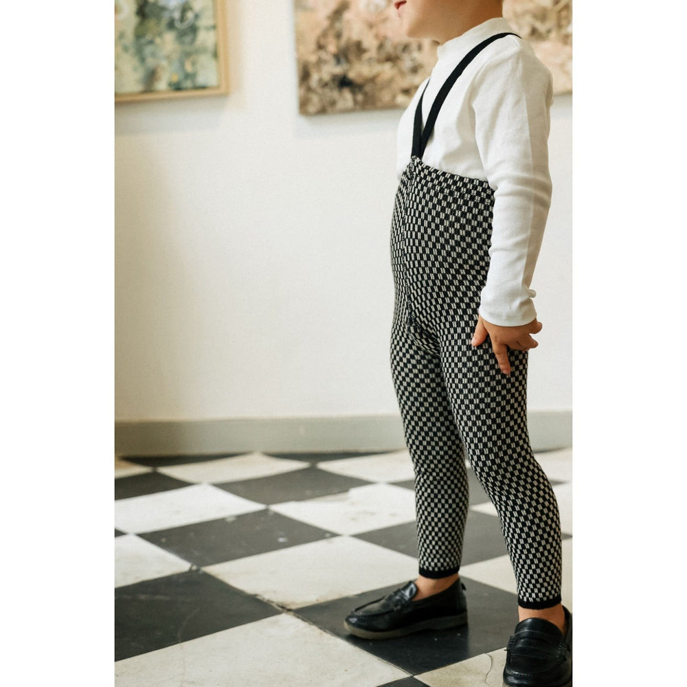 Køb Silly Silas Black X White Checked Special Footless Strømpebukser