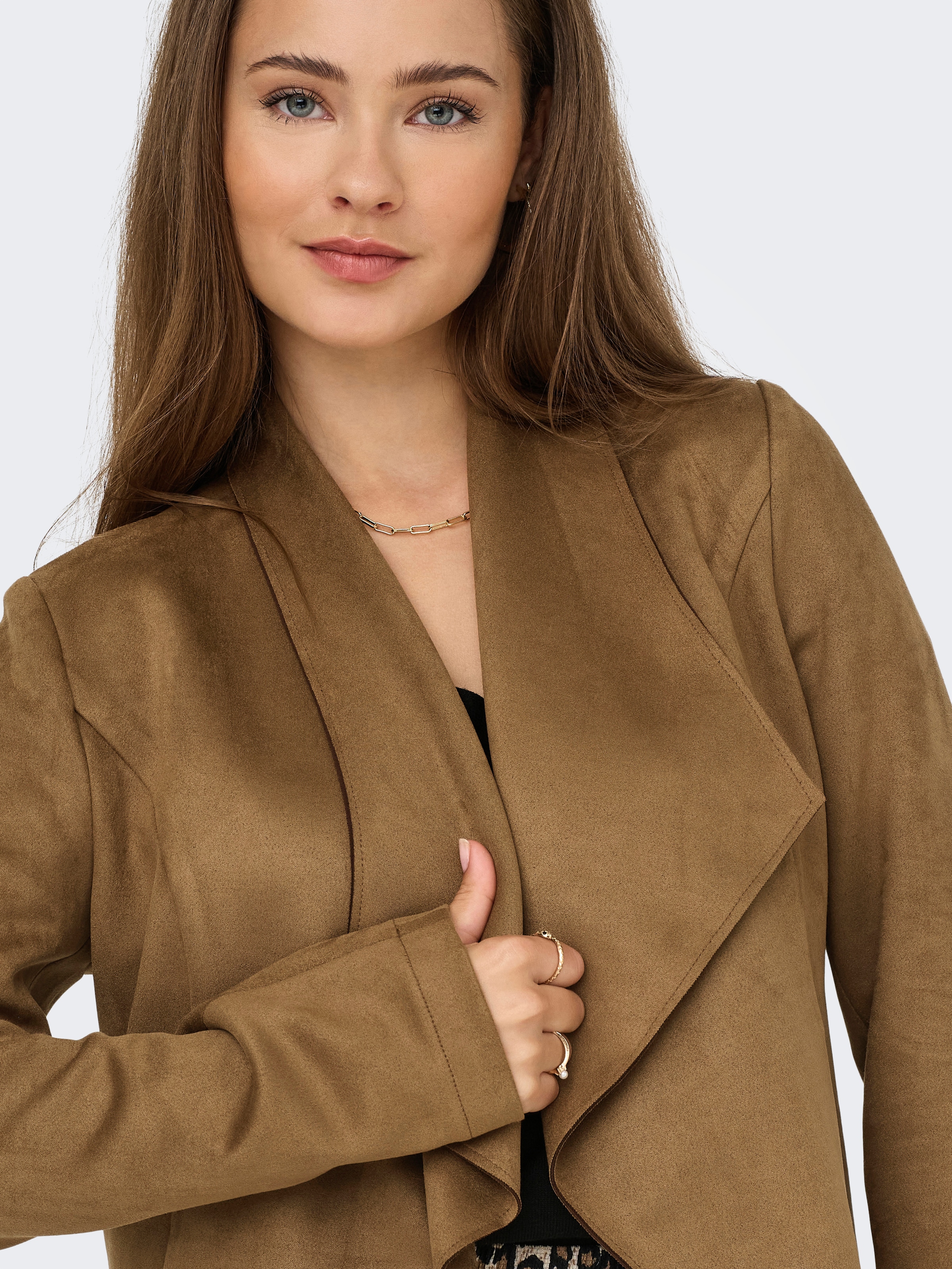 ONLY Kurzjacke »ONLJOLINE FAUX SUEDE DRAPY JACKET OTW« in Wildleder Optik