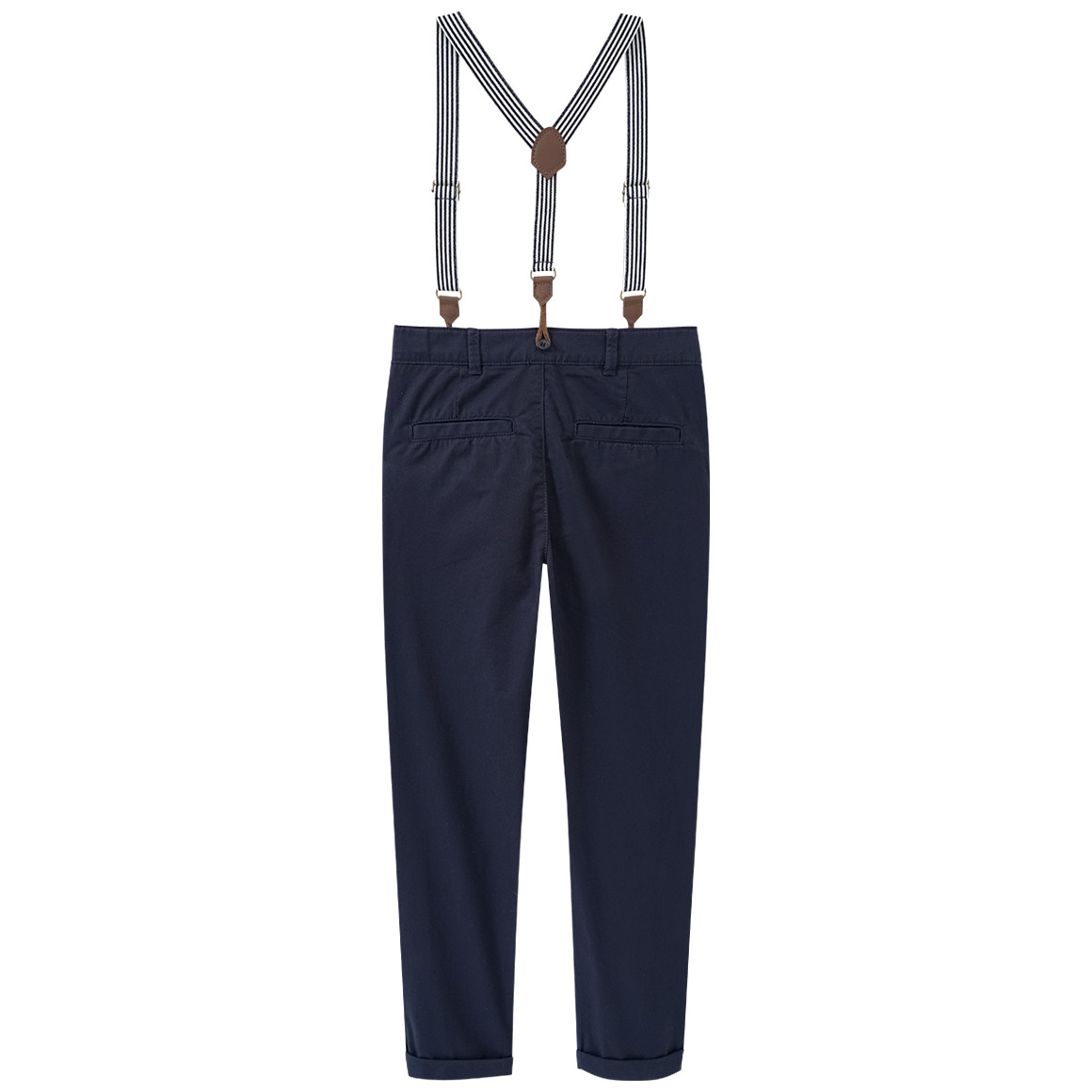 Jungen Chinohose mit Hosenträgern dunkelblau