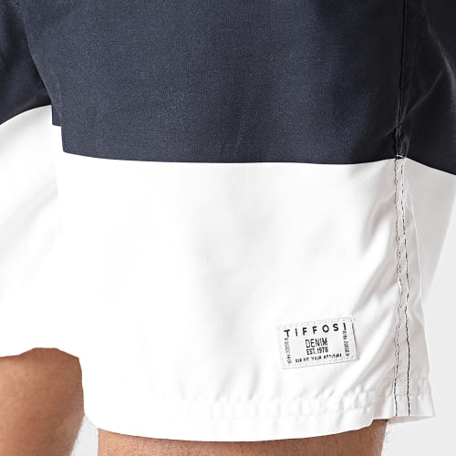 Short De Bain 10050084 Bleu Marine Beige Clair Floral