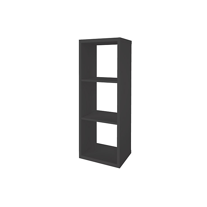 Étagère modulable 3 cubes avec 2 portes GoodHome Mixxit anthracite