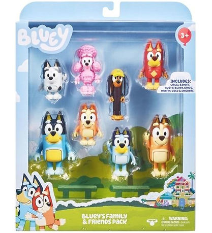Bluey Figuren - 8er-Pack - Blueys Familie & Freunde