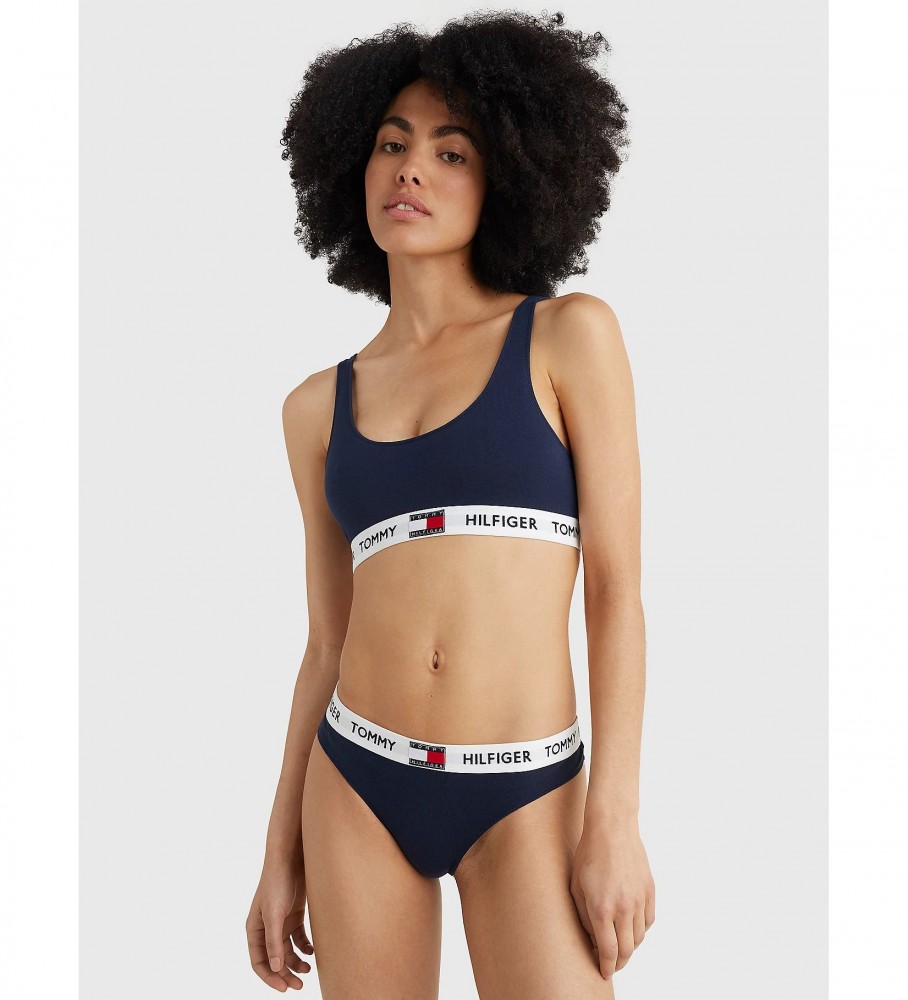Calcinha fio dental Tommy Hilfiger 85 azul marinho