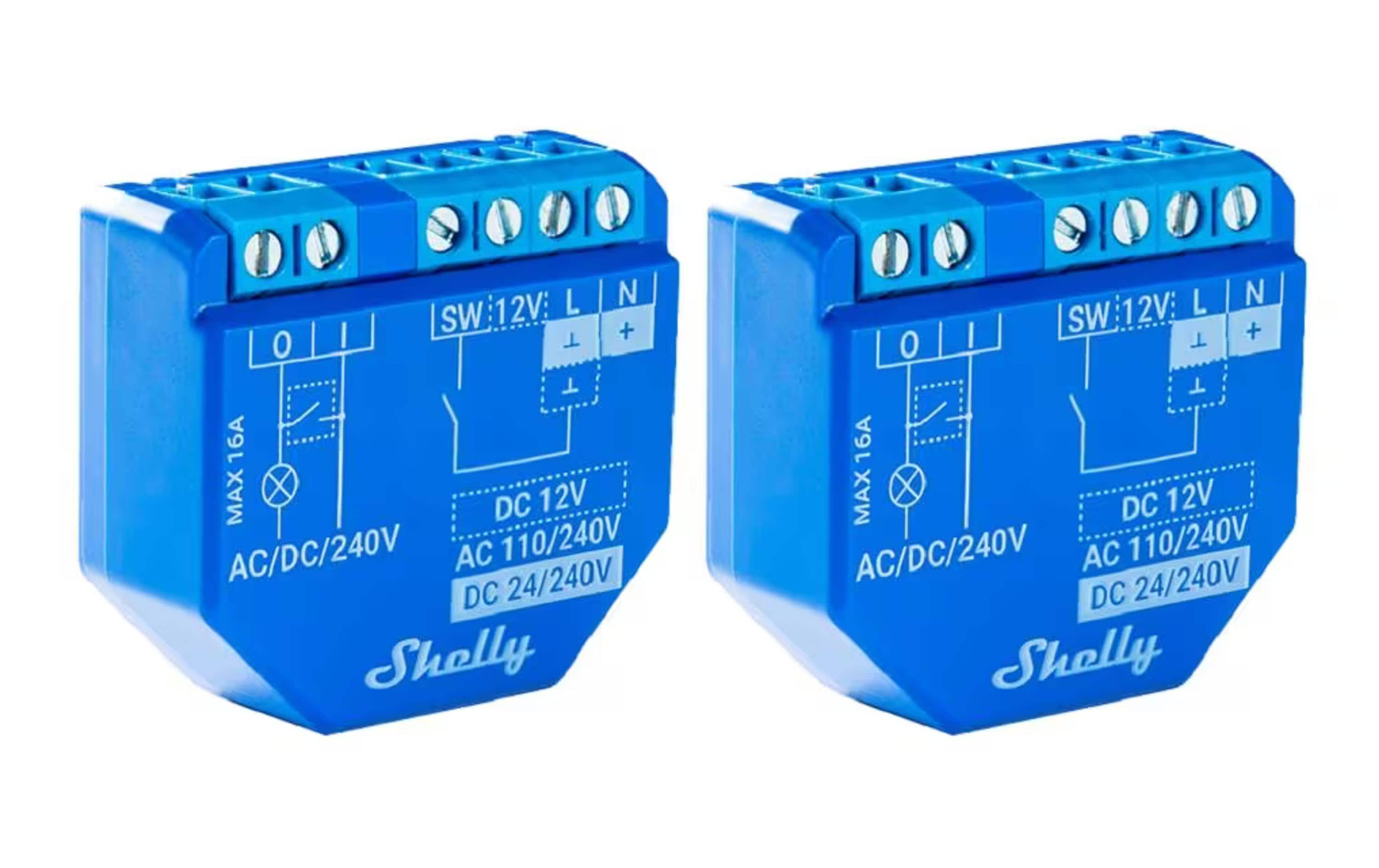 WLAN-Schaltaktor Shelly Plus 1 WiFi-Switch 2 StückWLAN Schaltaktor 16 A Bluetooth