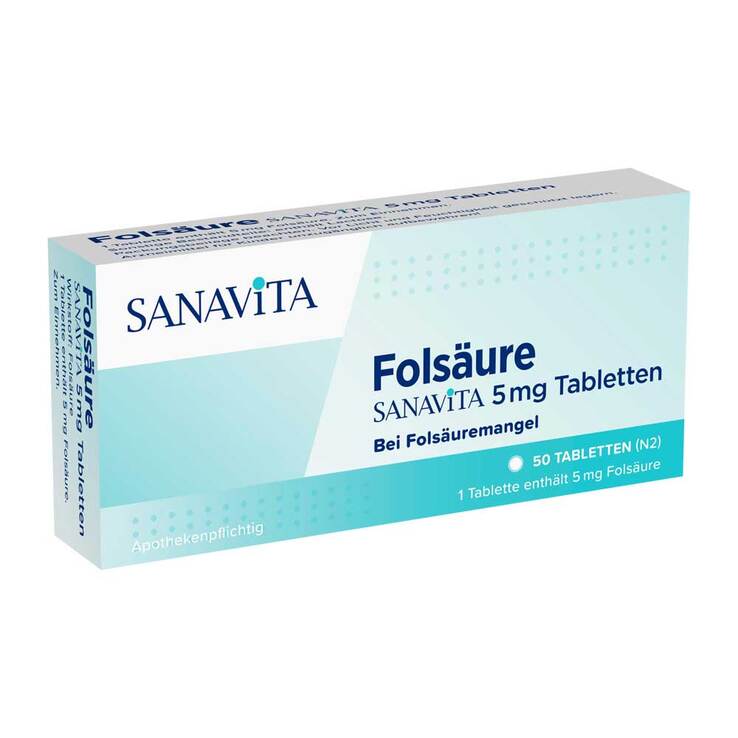 Folsäure Sanavita 5 mg Tabletten, 50 St