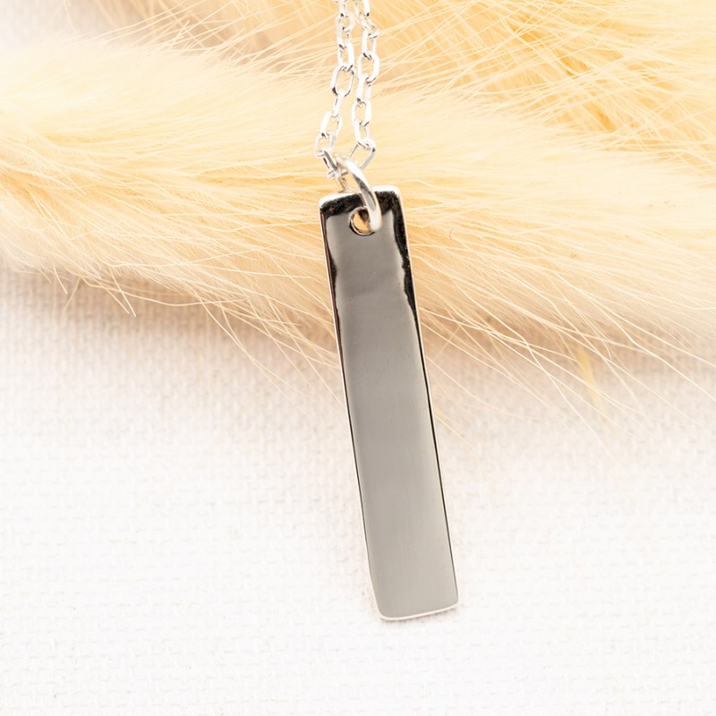 Collier homme barrette en argent