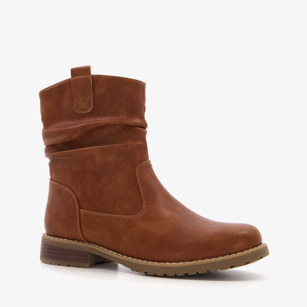 Blue Box dames enkellaarsjes cognac