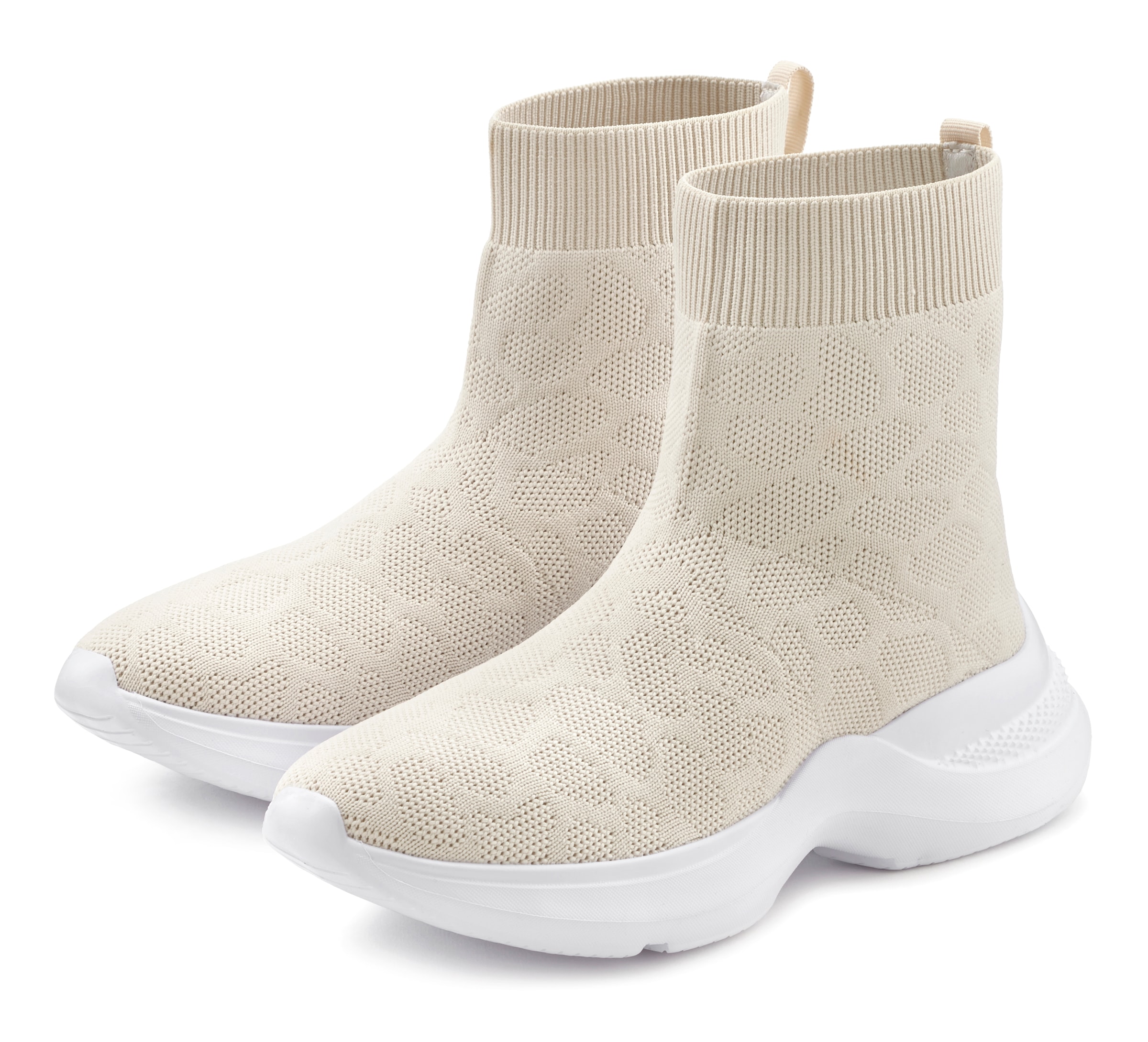LASCANA Sneaker »Sock Boot,«  elastisches Material, Slipper, Boot, Freizeitschuhe, High Top VEGAN
