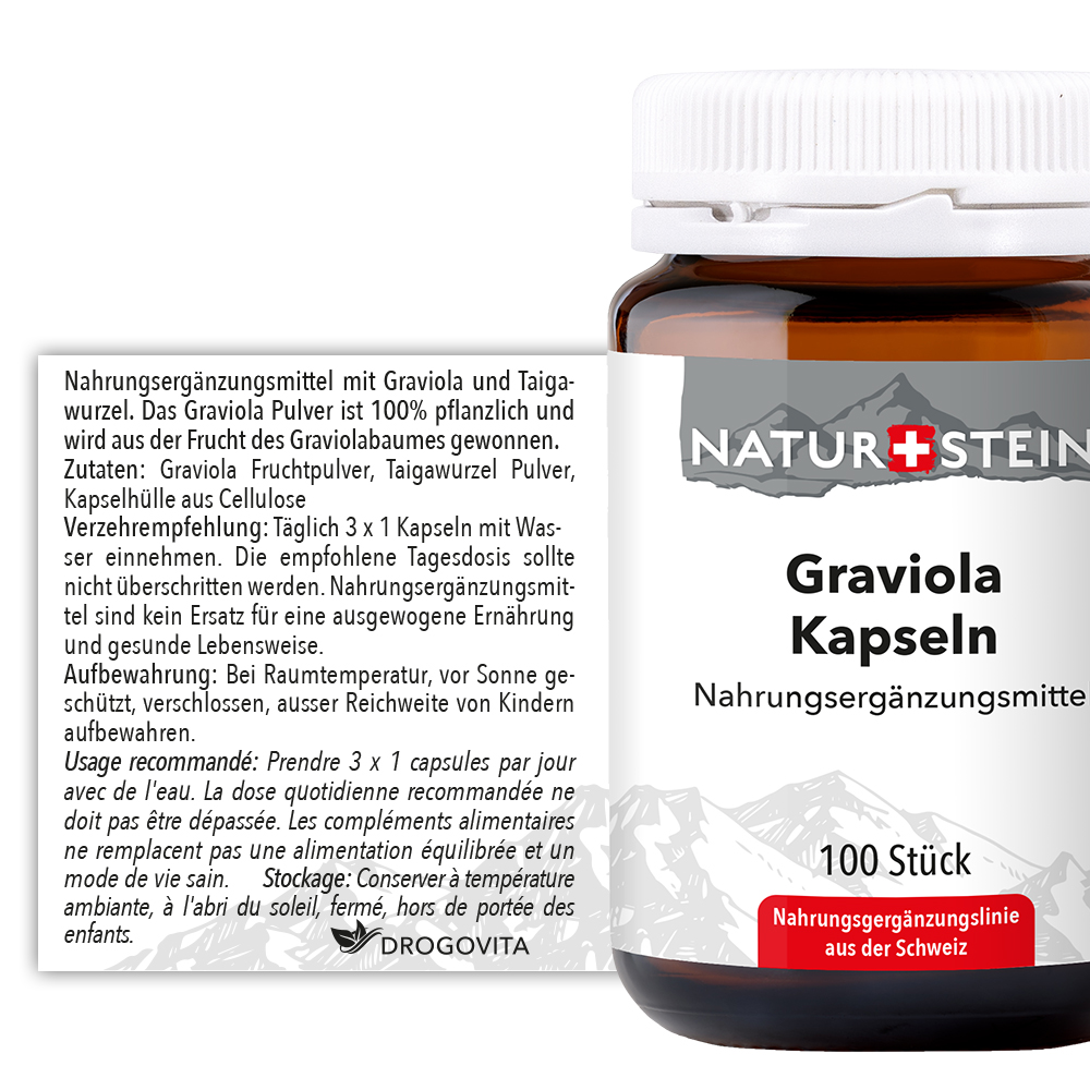 NATURSTEIN Graviola Kaps Glasfl 100 Stk