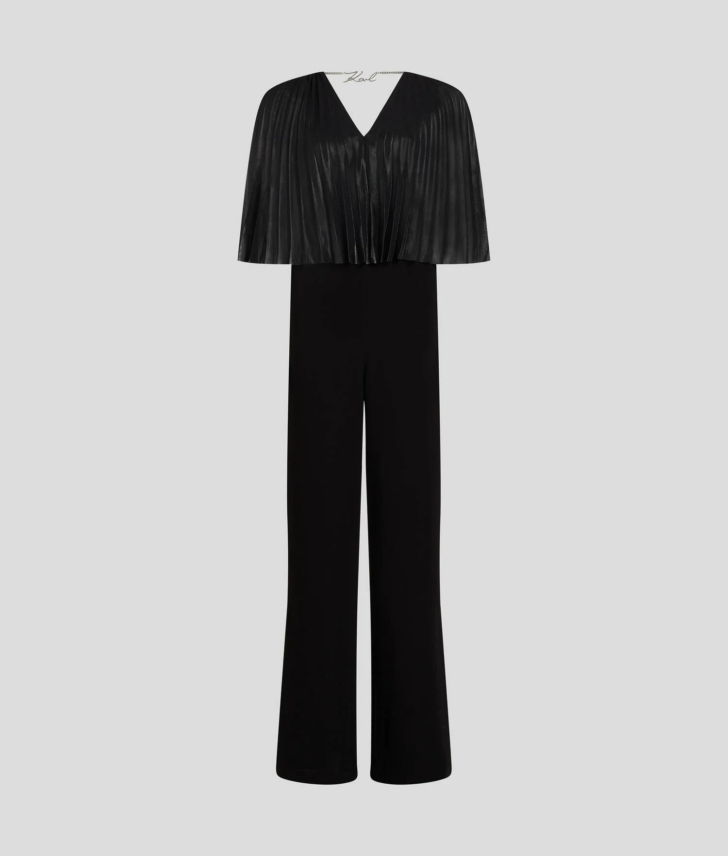 COMBINAISON CAPE PLISSÉE - Noir-Gunmetal
