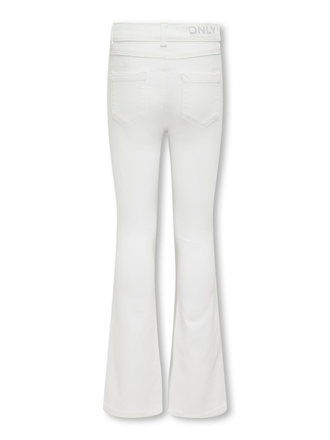 KOGROYAL Mittlere Taille Ausgestellt Jeans White