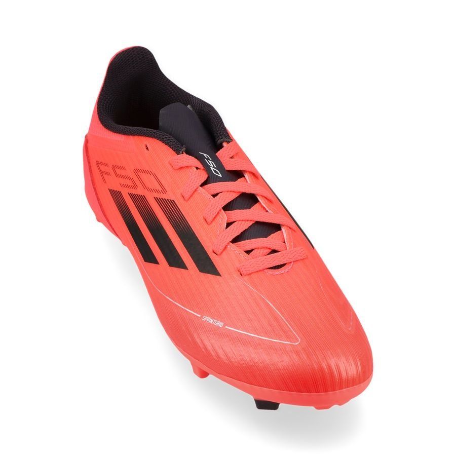 adidas F50 League FG/AG Vivid Horizon - Turbo/Aurora Black/Argenté Enfant