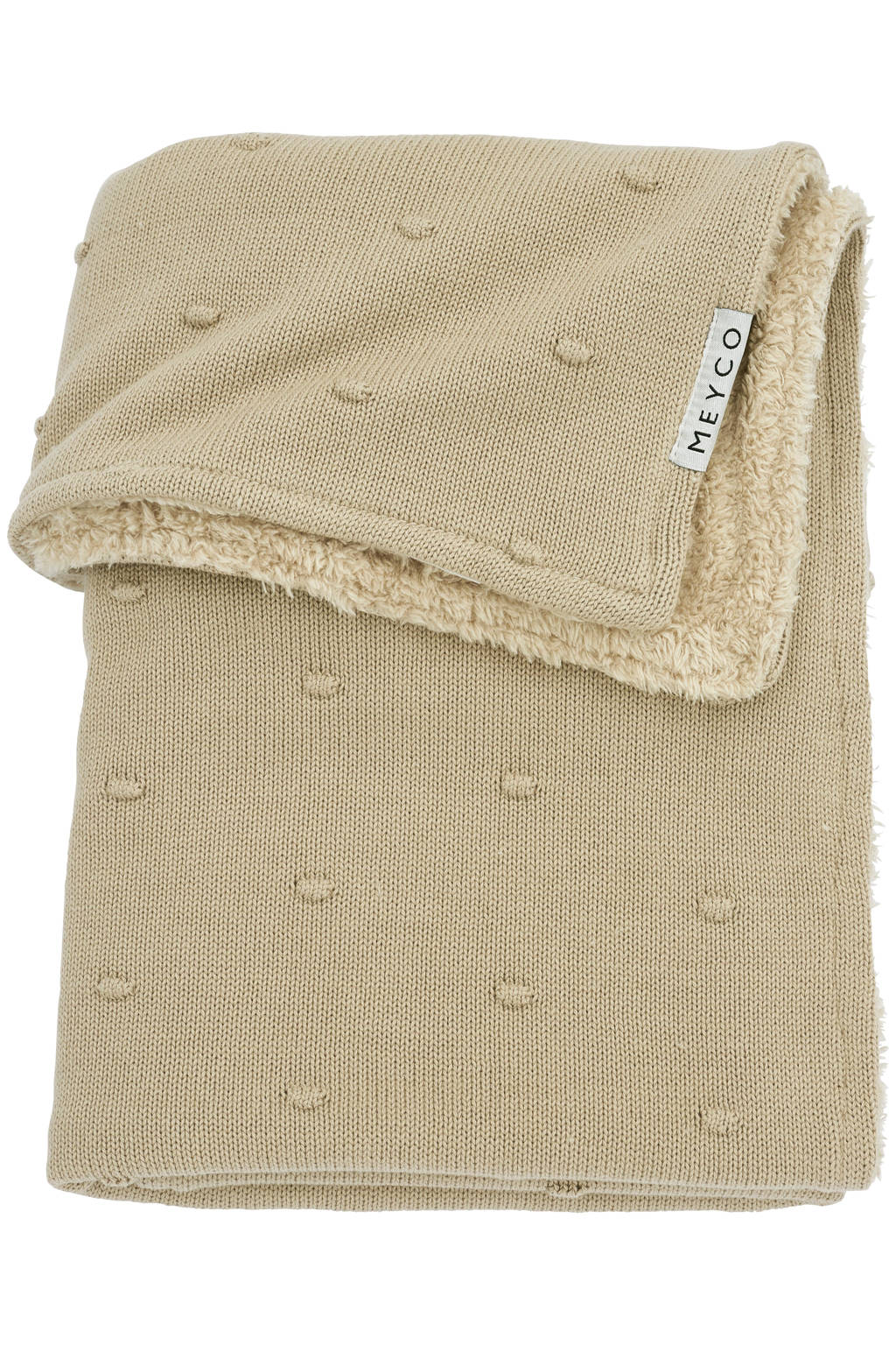 reversible baby ledikantdeken Mini Knots Teddy 100x150 cm Sand