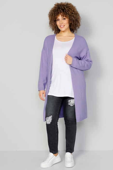 Strickjacke, offene Form, Langarm