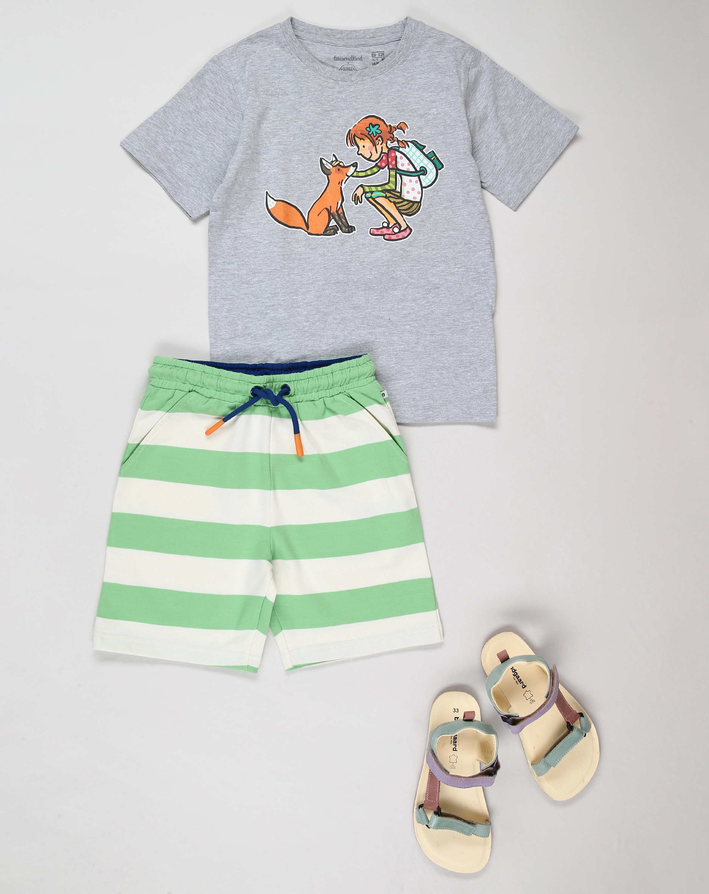 Shorts KALIFORNIEN in grün/weiß