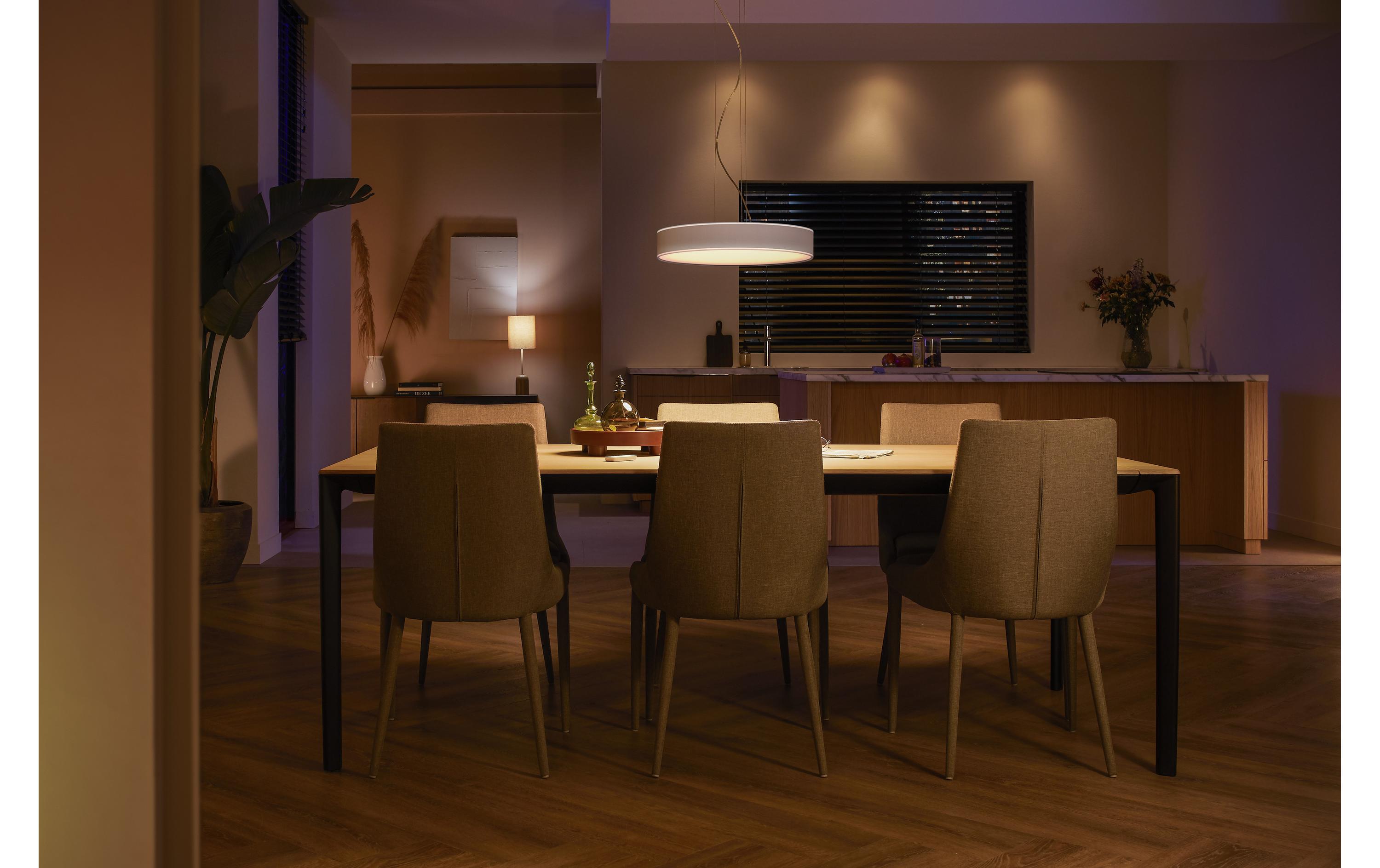 White Amb. Enrave Pendelleuchte weiss 3300 lm + Dimmschalter<br>Pendellampe steuerbar mit Philips Hue