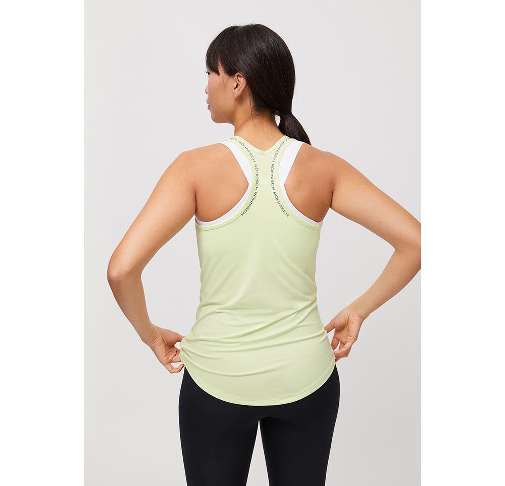 Röhnisch Logo Racerback Hardloopshirt Zonder Mouwen Groen Dames