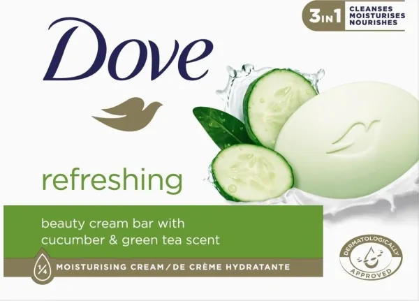 Dove Refreshing 3in1 Bar Soap - Cucumber & Green Tea 90g