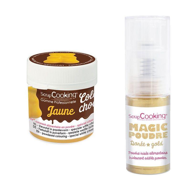 Colorant alimentaire liposoluble Color'choco 5 g jaune + Poudre alimen