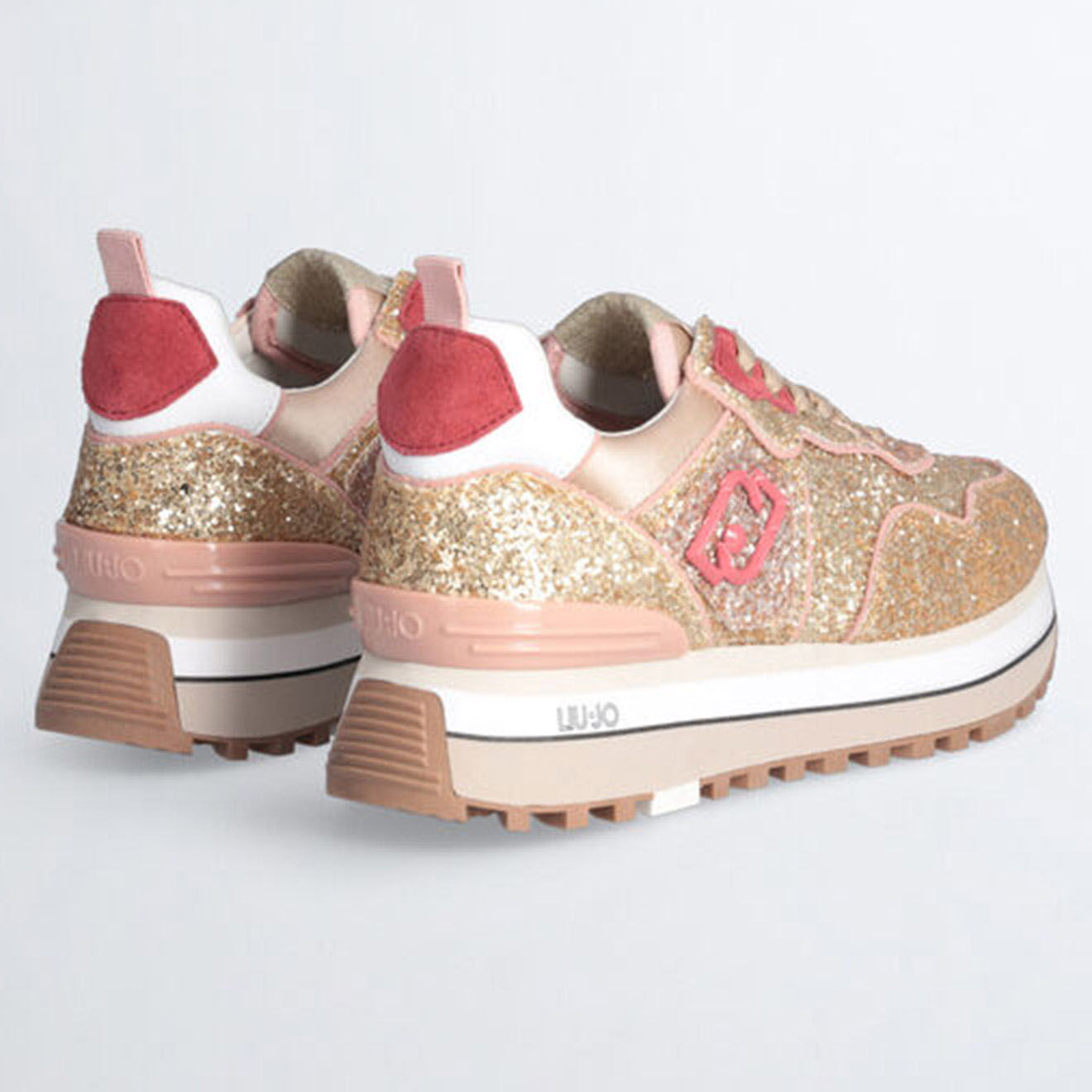 Liu-Jo Sneakers Marion strass doré/rose